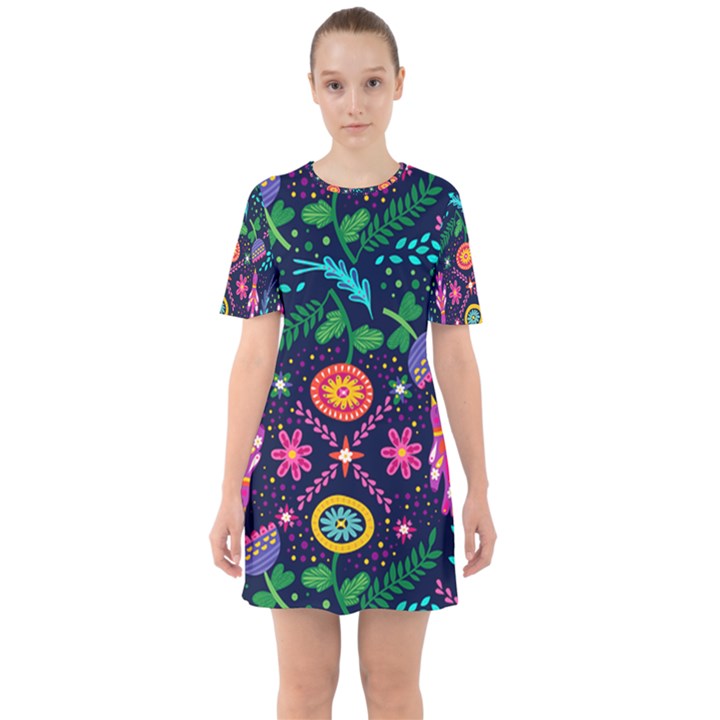 Get Busy Sixties Short Sleeve Mini Dress