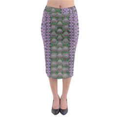 Decorative Juwel And Pearls Ornate Midi Pencil Skirt by pepitasart