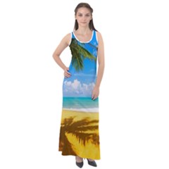 Summertime Sleeveless Velour Maxi Dress