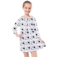 Witchcraft Symbols  Kids  Quarter Sleeve Shirt Dress by Valentinaart