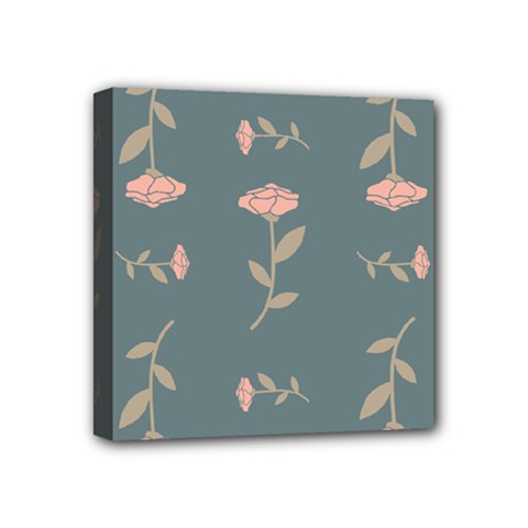 Florets Rose Flower Mini Canvas 4  X 4  (stretched)