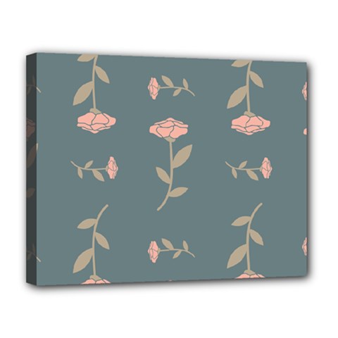 Florets Rose Flower Canvas 14  X 11  (stretched)