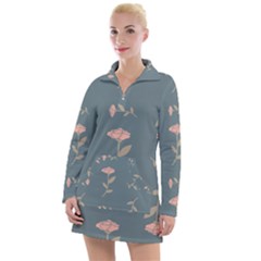 Florets Rose Flower Women s Long Sleeve Casual Dress