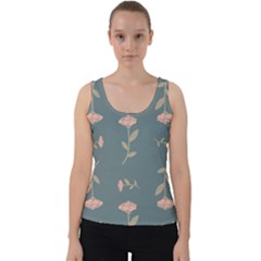 Florets Rose Flower Velvet Tank Top