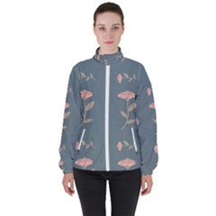 Florets Rose Flower Women s High Neck Windbreaker