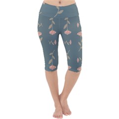 Florets Rose Flower Lightweight Velour Cropped Yoga Leggings