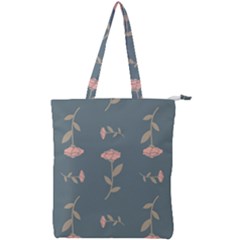 Florets Rose Flower Double Zip Up Tote Bag