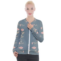 Florets Rose Flower Casual Zip Up Jacket by HermanTelo