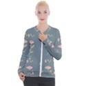 Florets Rose Flower Casual Zip Up Jacket View1