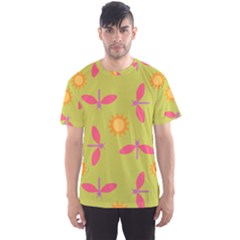 Dragonfly Sun Flower Seamlessly Men s Sports Mesh Tee