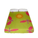 Dragonfly Sun Flower Seamlessly Fitted Sheet (Full/ Double Size) View1