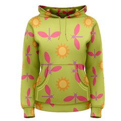 Dragonfly Sun Flower Seamlessly Women s Pullover Hoodie