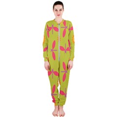 Dragonfly Sun Flower Seamlessly Onepiece Jumpsuit (ladies) 