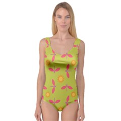 Dragonfly Sun Flower Seamlessly Princess Tank Leotard 