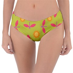 Dragonfly Sun Flower Seamlessly Reversible Classic Bikini Bottoms