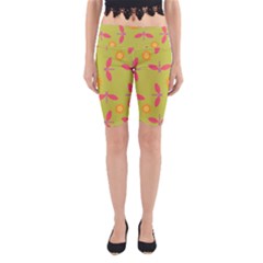 Dragonfly Sun Flower Seamlessly Yoga Cropped Leggings