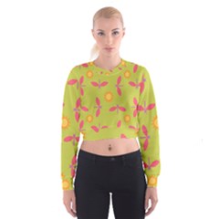 Dragonfly Sun Flower Seamlessly Cropped Sweatshirt