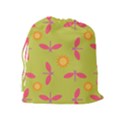 Dragonfly Sun Flower Seamlessly Drawstring Pouch (XL) View2