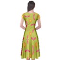 Dragonfly Sun Flower Seamlessly Cap Sleeve Wrap Front Dress View2