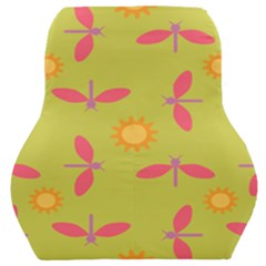 Dragonfly Sun Flower Seamlessly Car Seat Back Cushion  by HermanTelo