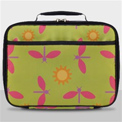 Dragonfly Sun Flower Seamlessly Full Print Lunch Bag