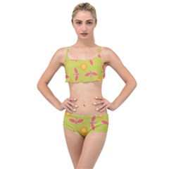 Dragonfly Sun Flower Seamlessly Layered Top Bikini Set