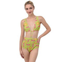 Dragonfly Sun Flower Seamlessly Tied Up Two Piece Swimsuit by HermanTelo