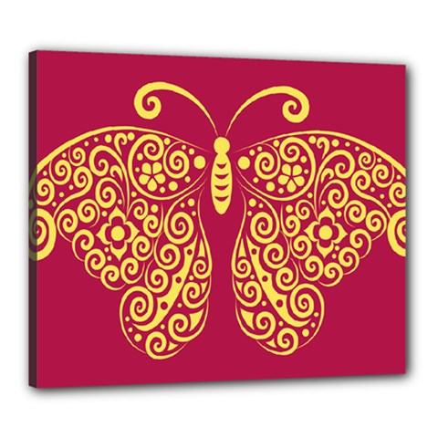 Butterfly Insect Bug Decoration Canvas 24  X 20  (stretched)