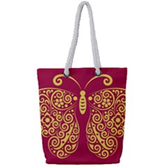 Butterfly Insect Bug Decoration Full Print Rope Handle Tote (small)