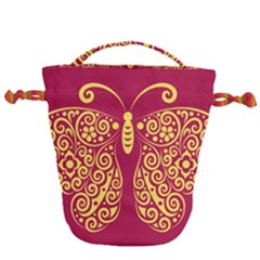 Butterfly Insect Bug Decoration Drawstring Bucket Bag