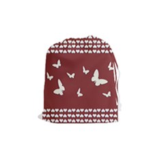 Heart Love Butterflies Animal Drawstring Pouch (medium)