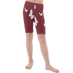 Heart Love Butterflies Animal Kids  Mid Length Swim Shorts