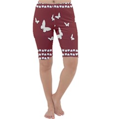 Heart Love Butterflies Animal Cropped Leggings 