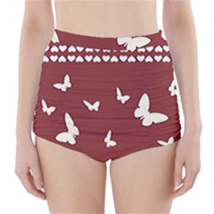 Heart Love Butterflies Animal High-waisted Bikini Bottoms by HermanTelo