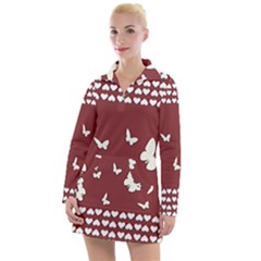 Heart Love Butterflies Animal Women s Long Sleeve Casual Dress by HermanTelo