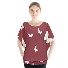 Heart Love Butterflies Animal Batwing Chiffon Blouse