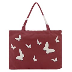 Heart Love Butterflies Animal Zipper Medium Tote Bag