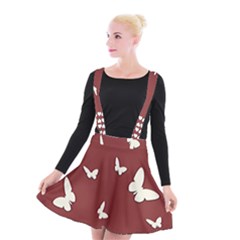 Heart Love Butterflies Animal Suspender Skater Skirt by HermanTelo