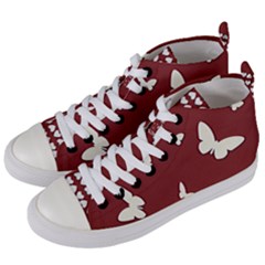 Heart Love Butterflies Animal Women s Mid-top Canvas Sneakers