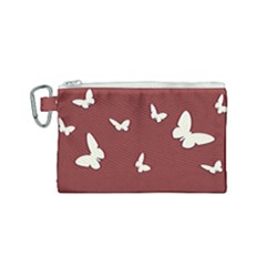 Heart Love Butterflies Animal Canvas Cosmetic Bag (small)