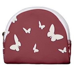 Heart Love Butterflies Animal Horseshoe Style Canvas Pouch