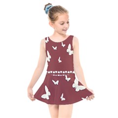 Heart Love Butterflies Animal Kids  Skater Dress Swimsuit by HermanTelo