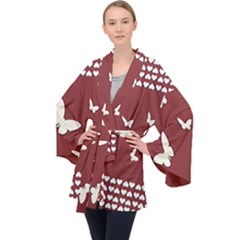 Heart Love Butterflies Animal Velvet Kimono Robe by HermanTelo