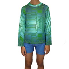 Board Conductors Circuits Kids  Long Sleeve Swimwear