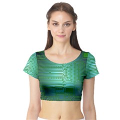 Board Conductors Circuits Short Sleeve Crop Top