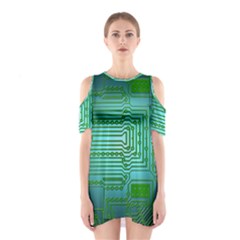 Board Conductors Circuits Shoulder Cutout One Piece Dress