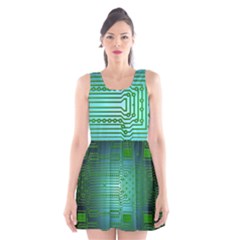 Board Conductors Circuits Scoop Neck Skater Dress