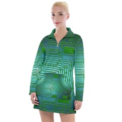 Board Conductors Circuits Women s Long Sleeve Casual Dress by HermanTelo