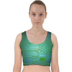 Board Conductors Circuits Velvet Racer Back Crop Top