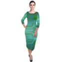 Board Conductors Circuits Quarter Sleeve Midi Velour Bodycon Dress View1